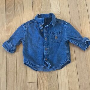 Blue Denim Button-Up Shirt Baby Toddler Boy